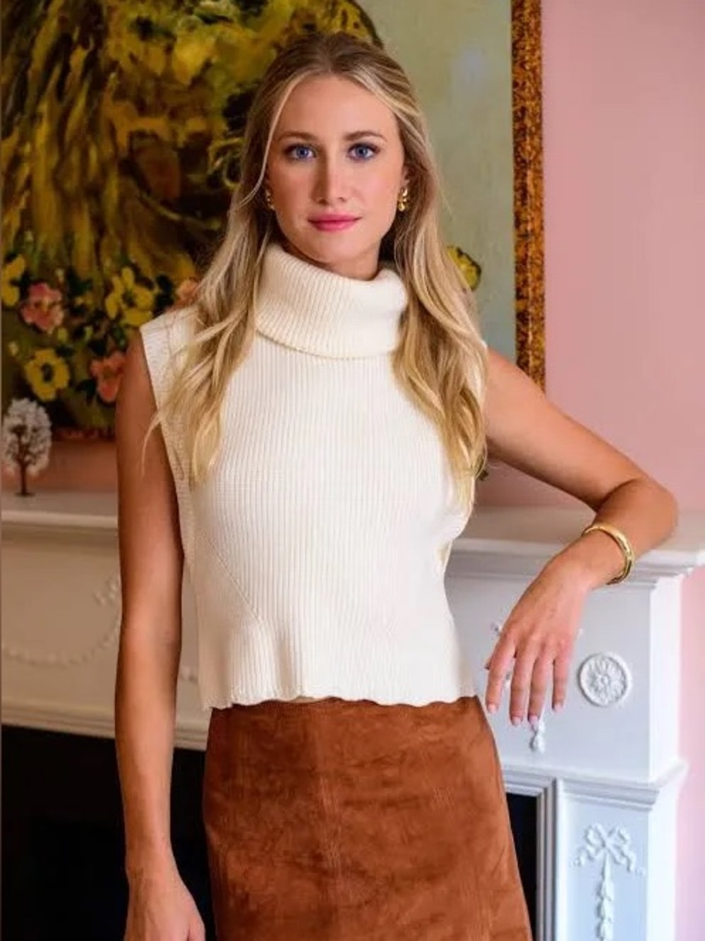 NWOT Elizabeth James The Label Heather Convertible Sweater